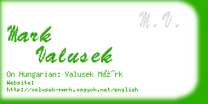 mark valusek business card